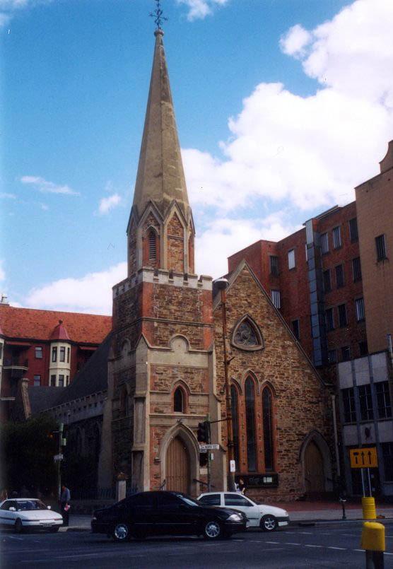Scots Church, on the corner of Pulteney Street and North Terrace
