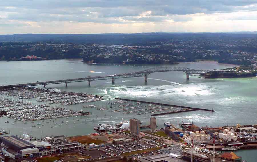 Auckland Harbour Bridge from the Sky Tower