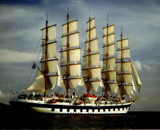 Royal Clipper in sail, 10 Jan 2001