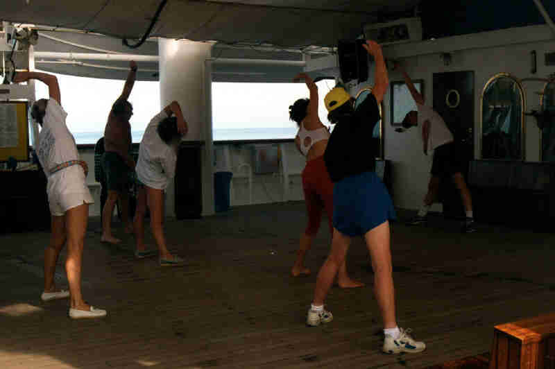 Morning aerobics on the Star Clipper