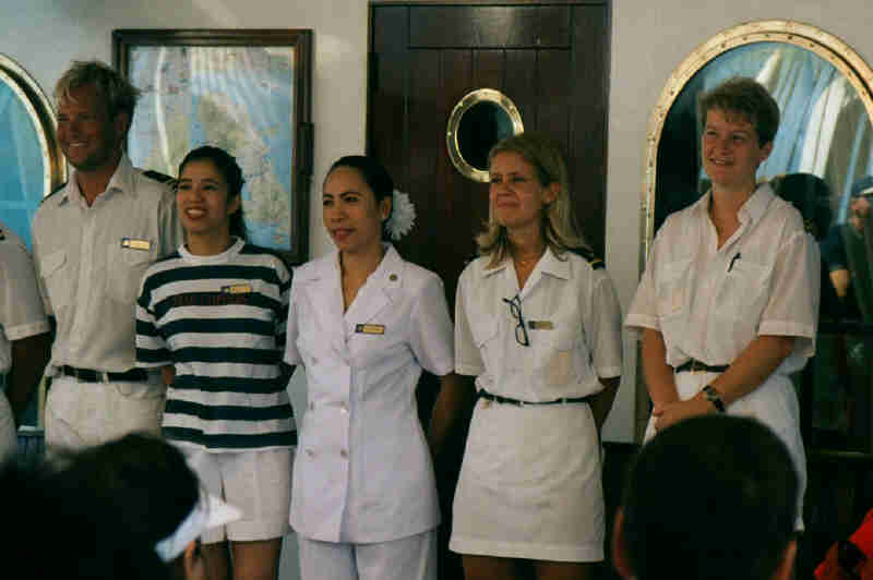 Head of Sports, Masseuse, Nurse, Assistant Purser and Purser