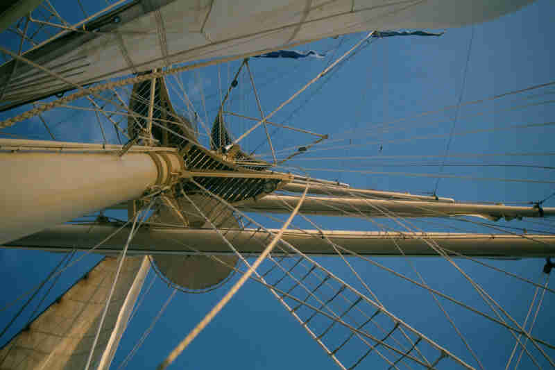 Looking up the mast