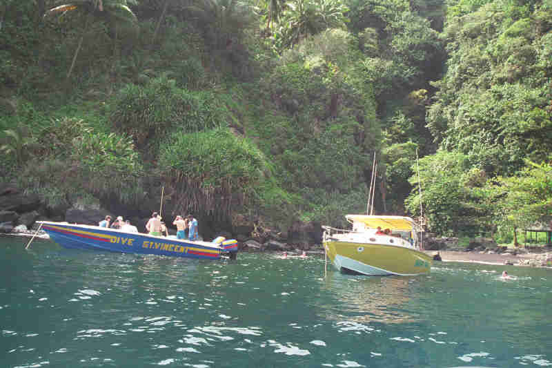 Anchored at Baleine Falls, April 2000