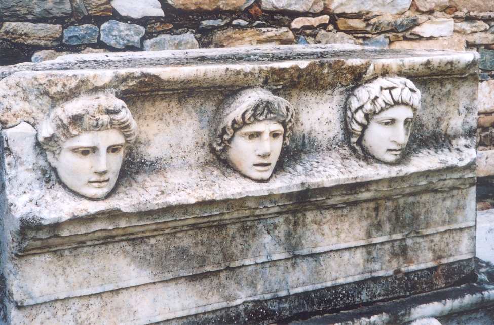 Heads on a sarcophagi