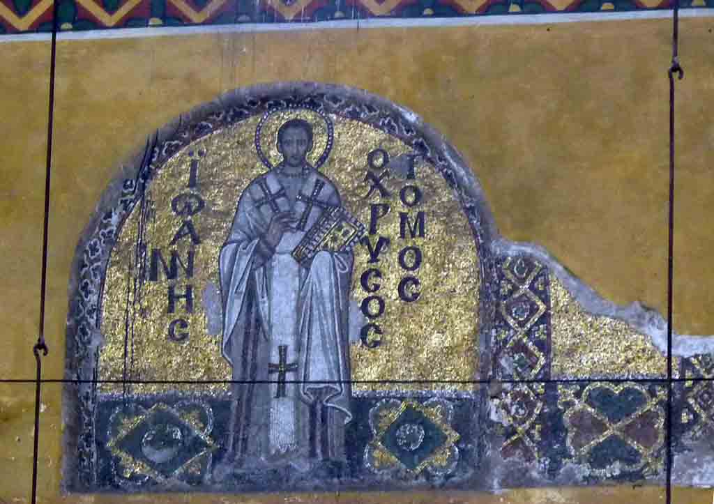 Mosaic above the upper gallery of Aya Sofya