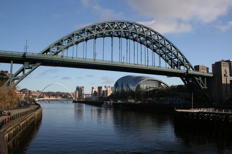 River Tyne looking East at the Tyne Bridge & the Millenium Bridge