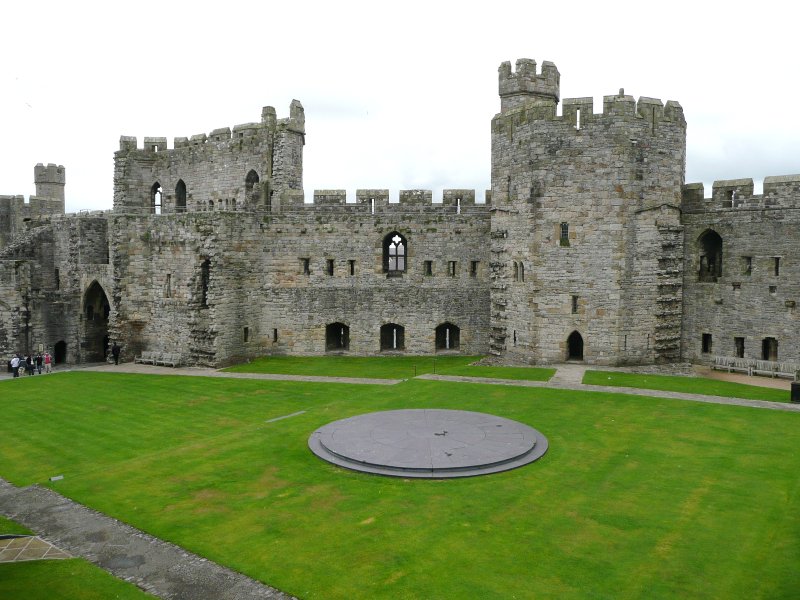Kings Gate and Granary Tower from the Black Tower, Caernarfon Castle