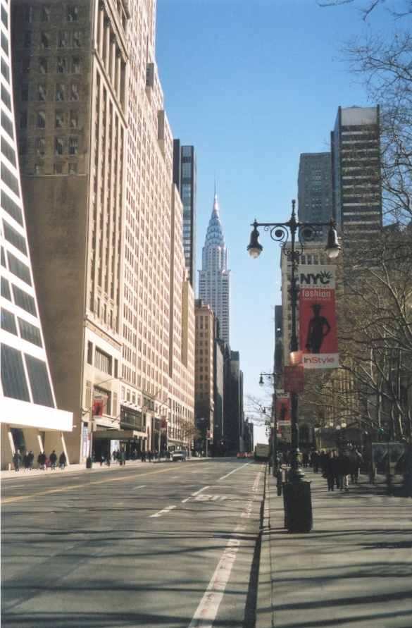 Looking East along 42nd Street towards the Chrysler Building