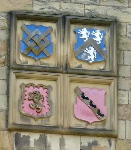 the arms of Bishops Cosin, Hatfield, Archdeacon Westle and Dr. Robert Grey
